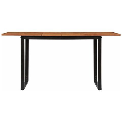 Tavolo da Pranzo 160x80x75 cm in Legno Massello di Acacia - Foto 2