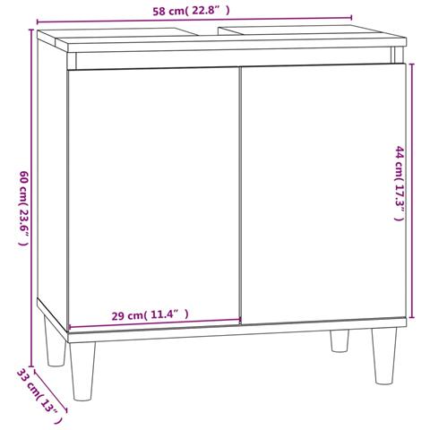 Set Mobili da Bagno 3 pz Grigio Sonoma in Legno Multistrato - Foto 9