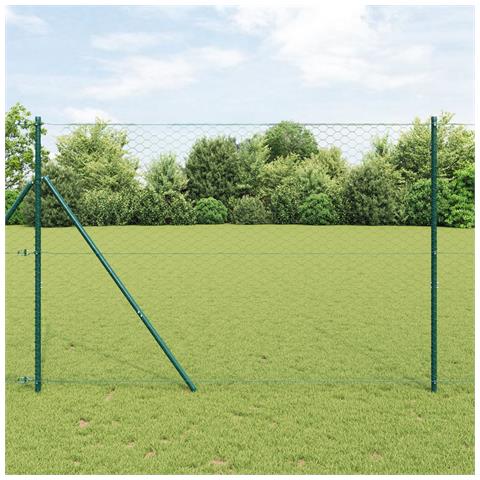 Fissaggio a terra esagonale per recinzione 25 x 1,5 m Verde - Foto 2
