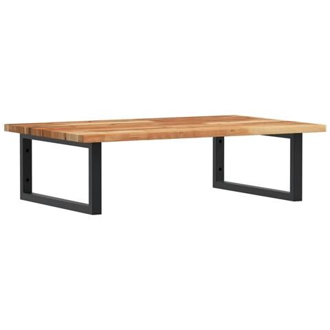 Ripiano A Parete Per Lavabo In Acciaio E Massello Di Acacia - Foto 1