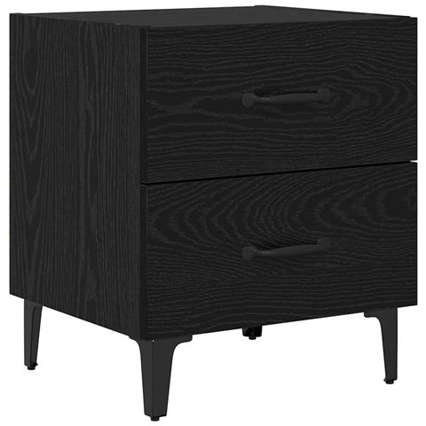 Armadietto per letto con cassetto Rovere nero 40 x 35 x 47,5 cm - Foto 1
