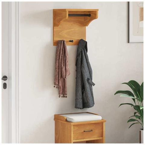 Appendiabiti da Parete SANDNES 43x30x42 cm in Legno di Pino - Foto 2