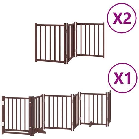 Cancello Cani Porta Pieghevole Marrone 12 Pannelli 600cm Pioppo - Foto 1