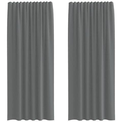 Tende in Voile con Tasche per Aste 2 pz Grigio Scuro - Foto 1