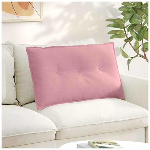 Cuscino per Schiena Rosa 80 x 50 cm Tessuto in Cords - Foto 2