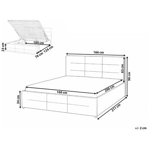 Letto Contenitore Bouclé Massognes 160 X 200 Cm Bianco Sporco - Foto 8