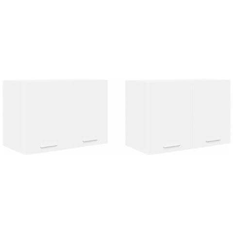 Armadio pensile con porta Riga 2 pcs Bianco 60 x 31 x 40 cm - Foto 1