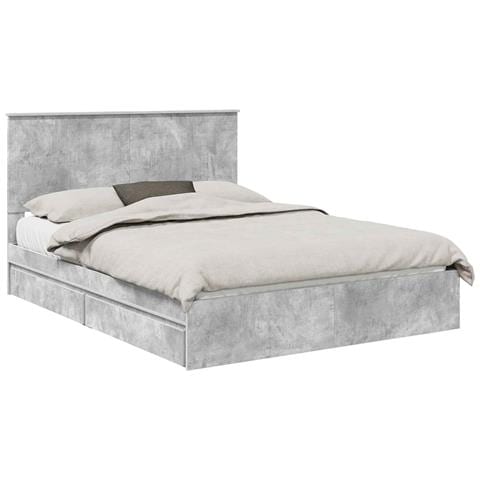 Letto con Contenitore con testiera Grigio cemento 150 x 200 cm - Foto 1