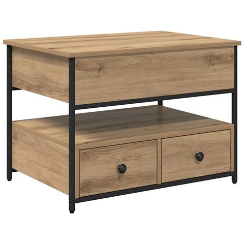 Tavolino da salotto Rovere artigianale 70 x 50 x 54.5 cm - Foto 1