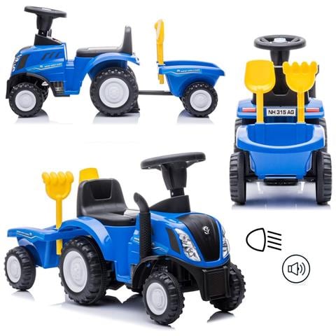 Cavalcabile spingi-camminatore trattore New Holland con rimorchio blu - Foto 4