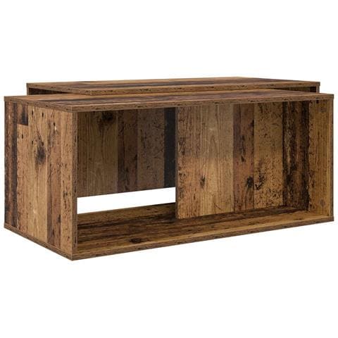 Set di Tavolini da Caffè 2 pcs Legno vecchio Legno multistrato - Foto 1