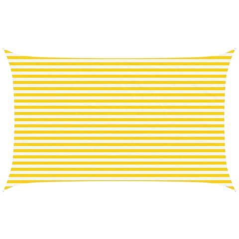 Vela da ombra solare Giallo e Bianco 5 x 3 m - Foto 1