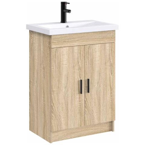 Lavabo da bagno Nero Opaco 61 x 40 x 16,5 cm Metallo - Foto 2