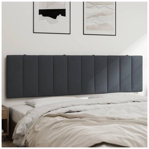Cuscino Testiera Hanko Grigio Scuro 183 cm in Velluto - Foto 2