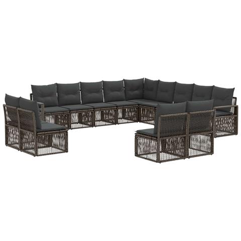 Set Divano da Giardino 13 pcs Grigio polyrattan - Foto 1