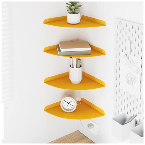 Mensola sospesa 4 pcs Giallo senape 24 x 24 x 2 cm - Foto 2