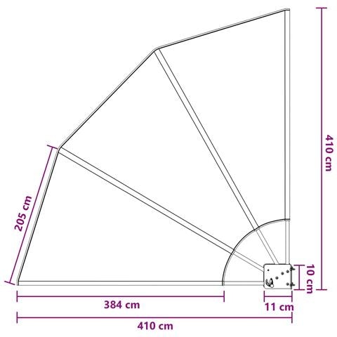 Schermo di Privacy per Balcone 140 x 140 cm Poliestere Marrone - Foto 6