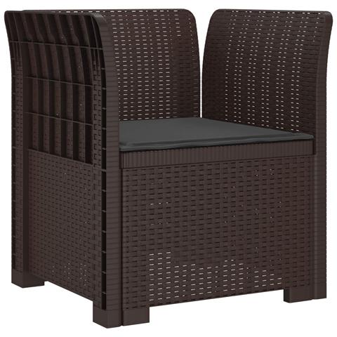 Poltrona a 1 Posto con Cuscino Aspetto Rattan PP Marrone - Foto 1