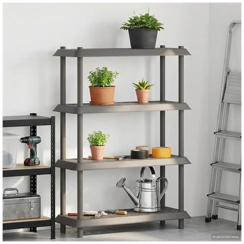 Unità di scaffalatura 4 livelli 100 x 40 x 136,5 cm PP - Foto 2