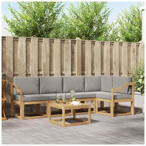 Set di divani da esterno 6 pcs Bianco e Grigio Chiaro - Foto 2