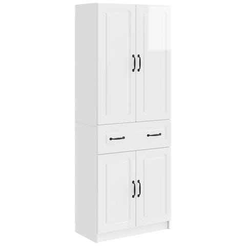 Set di armadi 2 pcs Bianco Lucido Legno ingegnerizzato - Foto 1