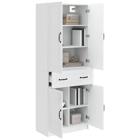 Set di armadi 2 pcs Bianco Lucido Legno ingegnerizzato - Foto 2