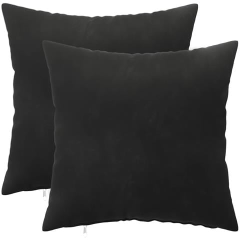 Cuscino con cuscino HEERLEN 2 pz Nero Velluto - Foto 1
