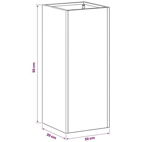 Vaso da giardino Argento 20 x 20 x 50 cm Acciaio zincato - Foto 7