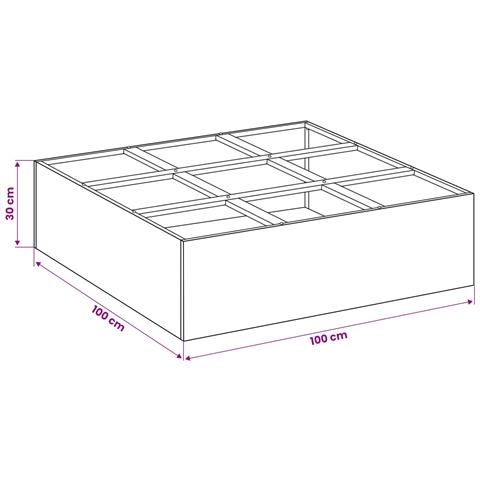 Vaso da giardino Antracite 100 x 100 x 30 cm - Foto 7