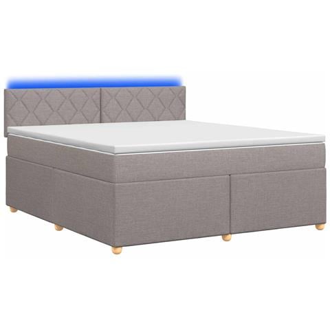 Letto box spring con materasso Tortora 180 x 200 cm Tessuto - Foto 1