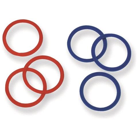 Placchette Blu E Rosse Per Rubinetti, Coppie Di Anelli Segnalatori Temperatura Per Maniglie Rubinetto Diametro Mm. 39x32x1 In Plastica (numero Coppie Per Confezione 10) - Foto 1