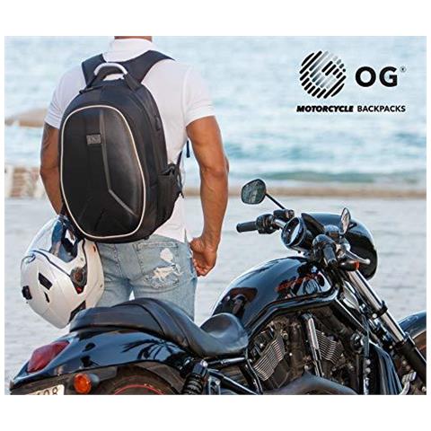 Og Online Go Getaway Zaino Del Motociclo Impermeabile Uomo Hard Shell Di Grande Capacit Espandibile 35l-45l Casco Della Motocicletta Borsa Casco Zaino Antifurto Riflettente Usb Computer Portatile - Foto 4