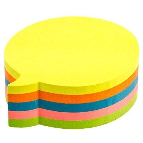 Fantasia Appiccicoso Note Bubble Modellato 5 Neon Colori 70 X 70 Mm 250 Fogli - Foto 1