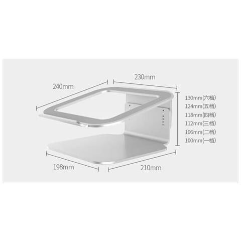 Laptop Stand Riser Elevatore Regolabile Universale Argento - Foto 7