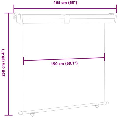 Tendalino Laterale per Balcone 165x250 cm Grigio - Foto 10