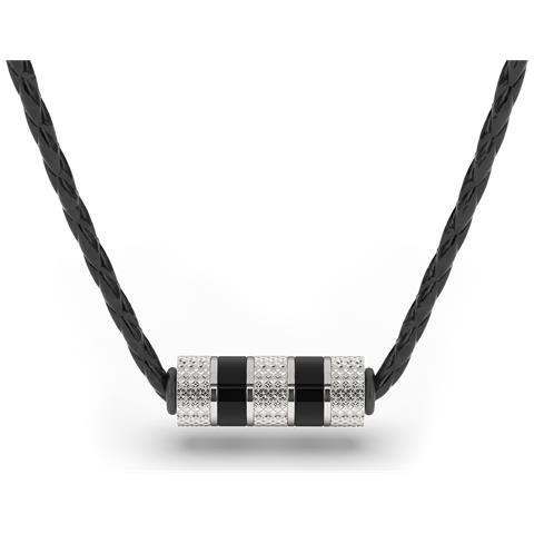 Collana da Uomo in Pelle, ""Solid"", 60cm, Argento - Foto 1