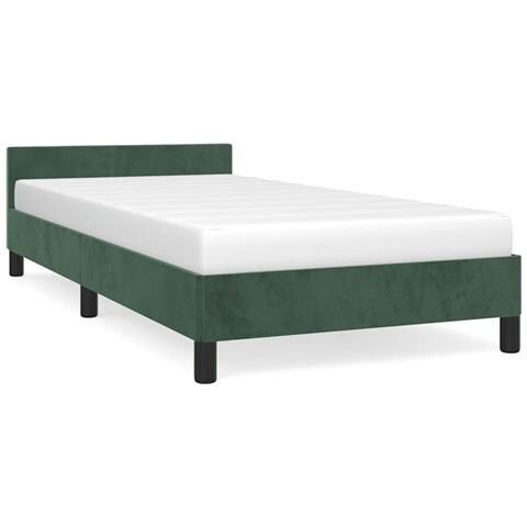Giroletto senza Materasso Verde Scuro 90x190 cm in Velluto - Foto 1