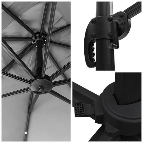Ombrello Offset Molokai Quadrato 3x3m Grigio + Copertura - Foto 13