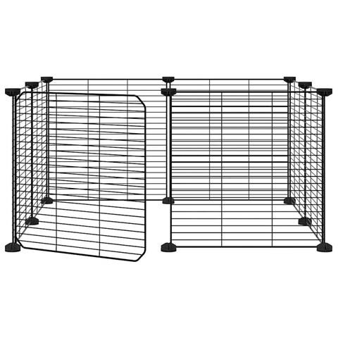 Gabbia Per Animali 8 Pannelli Con Porta Nero 35x35 Cm Acciaio - Foto 1