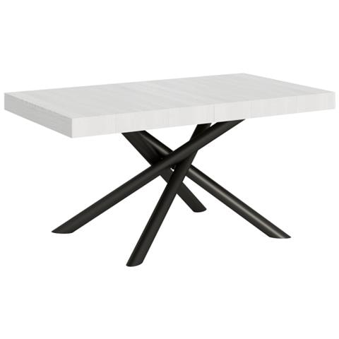 Tavolo Allungabile 90x160/264 Cm Famas Telaio Antracite - Bianco Frassino - Foto 1