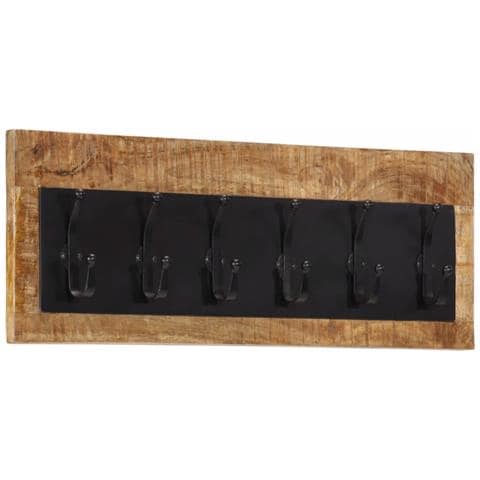 Appendiabiti Da Parete Con 6 Ganci In Legno Massello Di Mango - Foto 1
