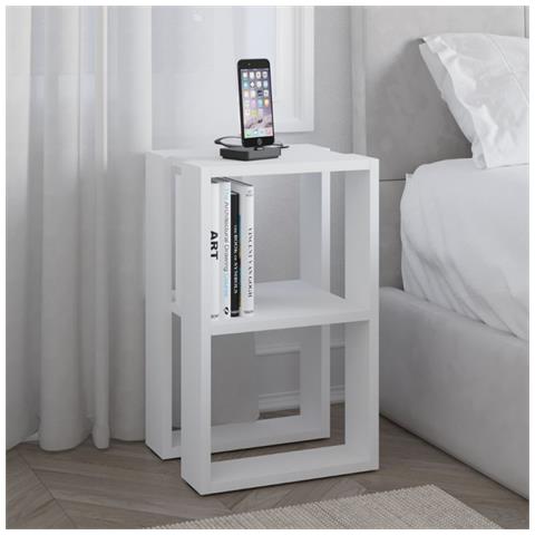 Tavolino Comodino Lonie Colore Bianco - Foto 1