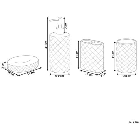 Set Da 4 Accessori Per Il Bagno Guatire Ceramica Turchese - Foto 7