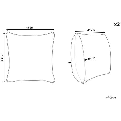 Set Di 2 Cuscini Psilotales Cotone 45 X 45 Cm Beige Trama Floreale - Foto 14
