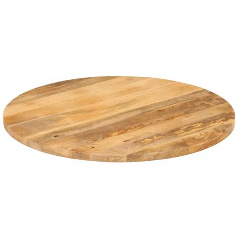Piano per Tavolo Ø 90x2,5 cm Rotondo in Legno Massello di Mango - Foto 2