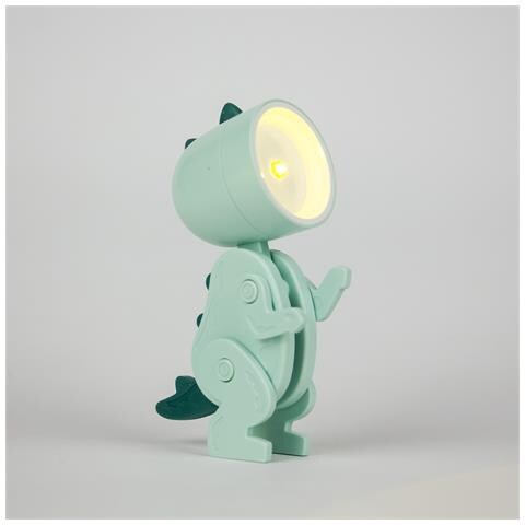 Puppy Dinosauro Mini Lampada Tiffany A Forma Di Dinosauro Da Tavolo Pieghevole A Led Luce Calda Regolabile E Tascabile Per La Lettura O Illumina Sul Tuo Comodino O Scrivania Pile Incluse - Foto 1