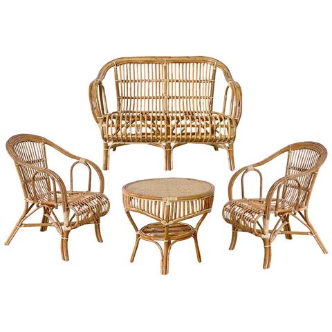 Salotto Da Giardino Giada 3 Più 1 In Bambu E Vimini - Foto 1