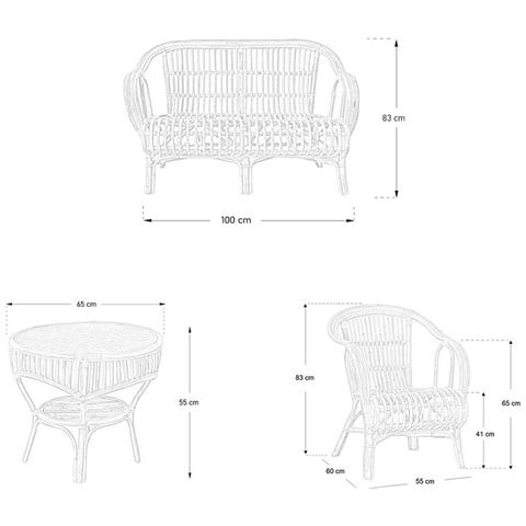 Salotto Da Giardino Giada 3 Più 1 In Bambu E Vimini - Foto 5