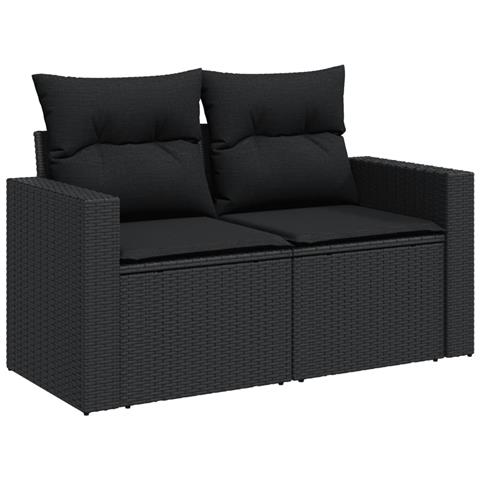 Set Divani Da Giardino 11 Pz Con Cuscini In Polyrattan Nero - Foto 3