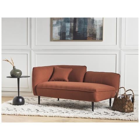 Chaise Longue Versione Sinistra Chevannes Bouclé Rosso Scuro - Foto 1